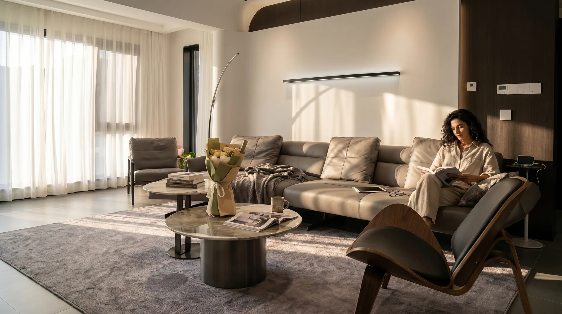 Italian minimalist light luxury residence project image